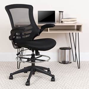 Flash Furniture Mid-Back Black Mesh Ergonomic Drafting Chair with Adjustable Foot Ring and Flip-Up for $155