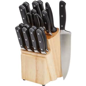 Amazon Basics 18pc Stainless Steel Knife Block for $39