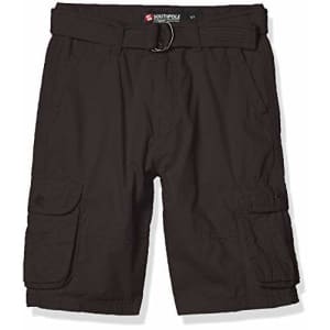 Southpole - Kids Boys' Big Belted Ripstop Basic Cargo Shorts, Dark Grey As, 8 for $40