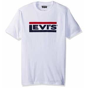 Levi's Men's Graphic Logo T-Shirt, White/Gile Logo, Small for $15