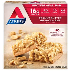 Atkins Peanut Butter Granola Protein Meal Bar. Crunchy and Creamy. Keto-Friendly. (5 Bars) for $14