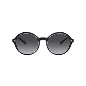 A|X ARMANI EXCHANGE Women's AX4101SF Low Bridge Fit Round Sunglasses, Shiny Black/Grey Gradient, 55 for $43