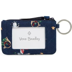 Vera Bradley Women's Cotton Zip ID Case Wallet for $9