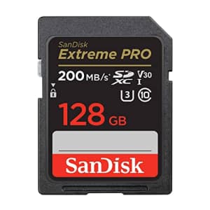 SanDisk Extreme PRO SDSDXXD-128G-GHJIN SD Card, 128 GB, SDXC Class 10, UHS-I V30, Read Up to 200 for $22