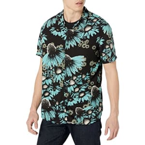 GUESS Men's Shor tSleeve Eco Rayon Shirt, Angled Floral Print, Small for $46