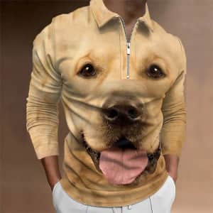 Men's Dog Graphic Print Shirt for $4