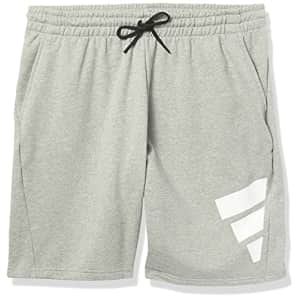 adidas Men's Big & Tall Sportswear Future Icons Three Bar Shorts, Medium Grey Heather, XX-Large/Tall for $34
