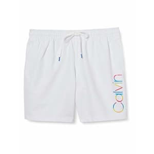 Calvin Klein Men's 5 Inch Elastic Waist Quick Dry Swim Trunk, Pride White, XX-Large for $89 Calvin Klein Men's 5 Inch Elastic Waist Quick Dry Swim Trunk, Pride White, XX-Large for $89