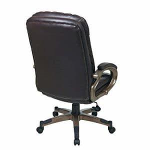 Office Star Bonded Leather Seat and Back Executives Chair with Fixed Arms and Cocoa Coated Accents, for $280