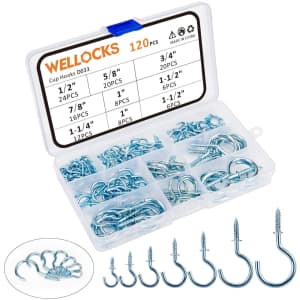 Wellocks 120-Piece Screw Hook Assortment Kit for $7 Wellocks 120-Piece Screw Hook Assortment Kit for $7