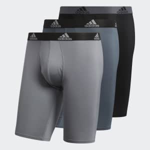 adidas Men's Performance Long Boxer Briefs 3-Pack for $17