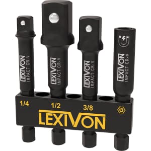 Lexivon Impact Socket Adapter & Magnetic Bit Holder Set for $10