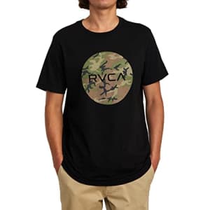 RVCA Men's Graphic Short Sleeve Crew Neck Tee Shirt, Motors Ss/Black 2, Large for $25