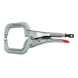 Locking C-Clamps, Round Tip, (Throat Depth 3-1/4")(Opening 4"), PR115, Strong Hand Tools,11-Inch for $25