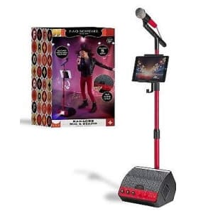 FAO Schwarz Microphone w/ Stand & Tablet Holder for $10