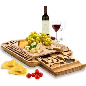 Bamboo Charcuterie Board & Knife Set for $20 w/ Prime