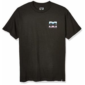DC Shoes DC APPAREL Men's DC Graphic Short Sleeve Tee Shirt, Black Chrome Skull sos, S for $7