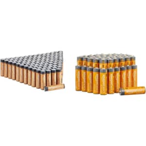 Amazon Basics AAA Alkaline Batteries 100-Pack + AA Batteries 48-Pack for $26