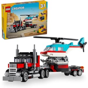 LEGO Creator 3-in-1 Flatbed Truck with Helicopter Toy: $16