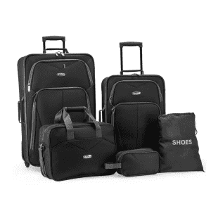 Elite Luggage 5-Piece Softside Lightweight Rolling Luggage Set for $75