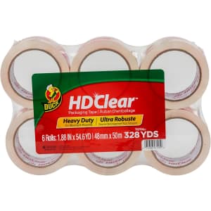 Duck HD Clear Heavy Duty Packaging Tape 6-Pack for $11 via Subscribe & Save w/ Prime Duck HD Clear Heavy Duty Packaging Tape 6-Pack for $11 via Subscribe & Save w/ Prime