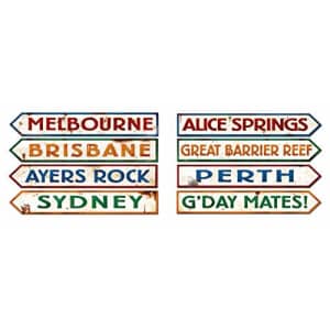 Beistle 8 Piece Paper Australian Street Sign Cut Outs Wall Dcor Australia Day G'Day Mate Aussie for $9
