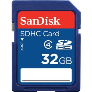 SanDisk Secure Digital, 32GB, SDHC, Class 4 for $8