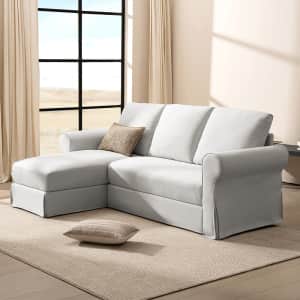 3-Seat L-Shaped Sofa with Curved Armrests and Storage for $454