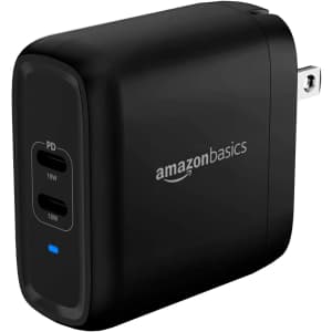 Amazon Basics 36W 2-Port USB-C Wall Charger for $18