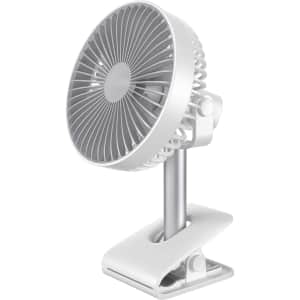 Husssh USB Rechargeable 10" Air Clip Fan for $8