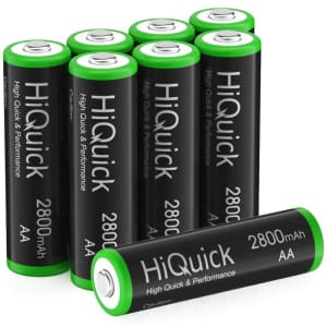 HiQuick AA Rechargeable Battery 8-Pack for $10