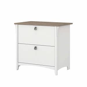 Bush Furniture Salinas Lateral 2 Cabinet Filing Drawer | Home Office Storage Organizer, Pure White for $176