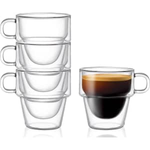 JoyJolt Stoiva 5-Oz. Double Wall Insulated Glass Espresso Cups for $25
