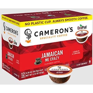 Cameron's Coffee Single Serve Coffee Pods, Flavored Jamaican Me Crazy, 12-Count, (Pack of 1) for $15