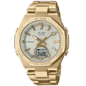 Casio MSG-B100DG-9AER Yellow Gold Steel Digital Quartz Woman Watch for $150