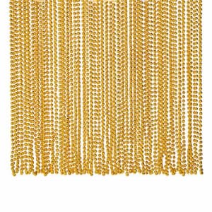 Fun Express Gold Metallic Bead Necklaces - Bulk Set of 48 - Mardi Gras and Party Supplies for $9