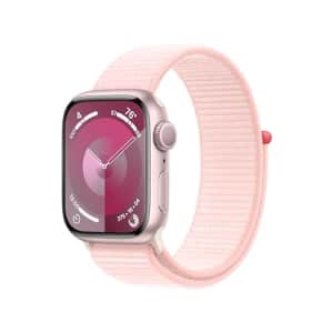 Apple Watch Series 9 [GPS 41mm] Smartwatch with Pink Aluminum Case with Light Pink Sport Loop One for $299
