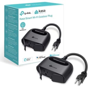 Kasa Smart Home Outdoor WiFi Outlet with 2 Sockets for $17