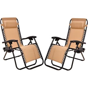 Elevon Adjustable Zero Gravity Lounge Chair 2-Pack for $80
