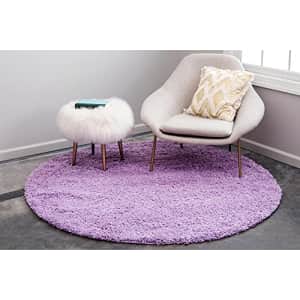 Unique Loom Solo Solid Shag Collection Area Modern Plush Rug Lush & Soft, 4' 0 x 4' 0 Round, Lilac for $39 Unique Loom Solo Solid Shag Collection Area Modern Plush Rug Lush & Soft, 4' 0 x 4' 0 Round, Lilac for $39