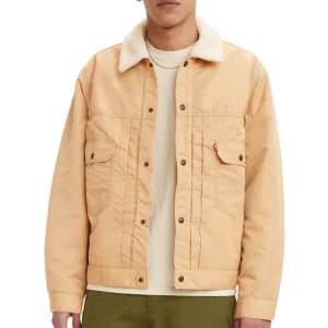 Levi's Men's Type II Sherpa Lined Relaxed Fit Trucker Jacket for $32