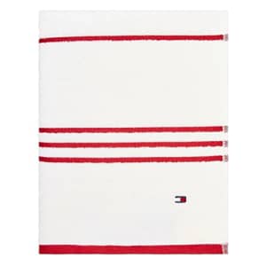 Tommy Hilfiger Modern American Stripe 574 GSM Dobby 1 Piece Bath Towel, 30 X 56 Inches, 100% Cotton for $17