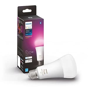 Philips Hue White and Color A21 High Lumen Smart Bulb, 1600 Lumens, Bluetooth & Zigbee Compatible for $52