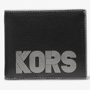 Michael Kors Cooper Graphic Pebbled Leather Billfold Wallet for $49
