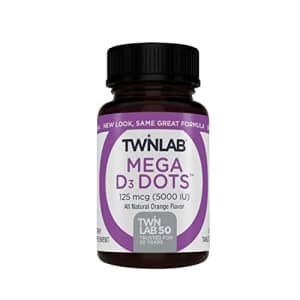Twinlab Mega D3 Dots - Vitamin D Tablets for Bone Strength, Heart Health, Joint Health, Immune for $10