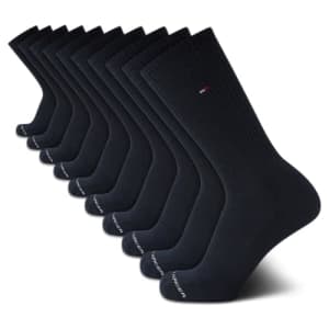 Tommy Hilfiger Men's Athletic Socks - Cushioned Crew Socks (10 Pack), Size 7-12, Navy for $20