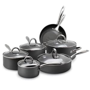 GreenPan Madison Hard Anodized Healthy Ceramic 12 Piece Cookware Pots and Pans Set, Frying Pans, for $153