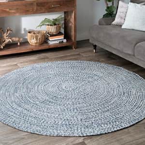 nuLOOM Wynn Braided Indoor/Outdoor Area Rug, 3' x 5' Oval, Light Blue for $45