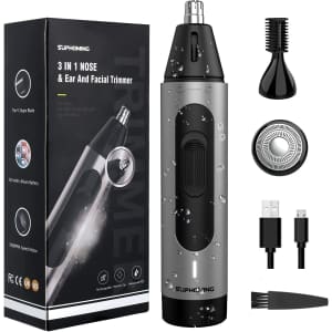 Suphoming 3-in-1 Rechargeable Nose Hair Trimmer for $19