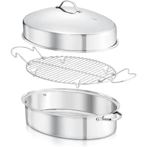 NutriChef Oval Roasting Pan & Rack for $39
